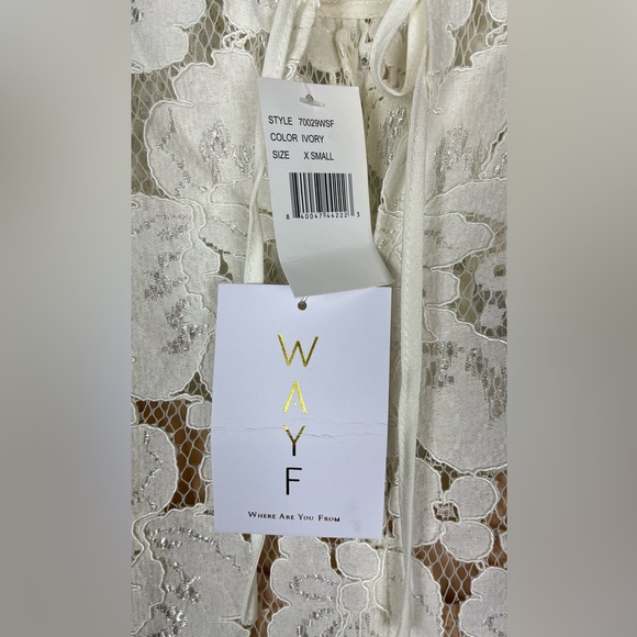 WAYF Erika Puff-Sleeve Lace Top Blouse Fairy Victorian Romantic Quiet Luxury NWT - Picture 4 of 10